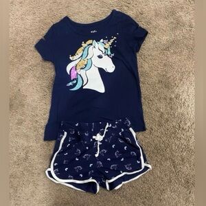 Girls Justice Unicorn sequins outfit size 10/12